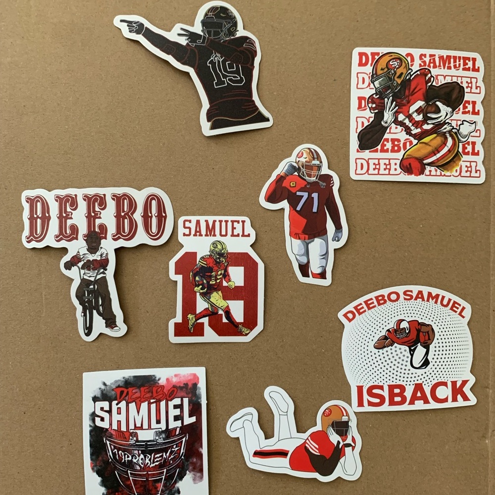 49ers NFL football sticker lot of 8 bundle New Deebo Samuel and more